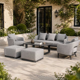 VELORA Aluminium Outdoor Lounge Set with TALARA Coffee Table & VAREL Ottomans