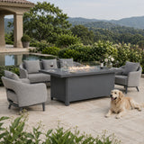 VELORA Aluminium Outdoor Sofa Set with TALARA Fire Pit Table