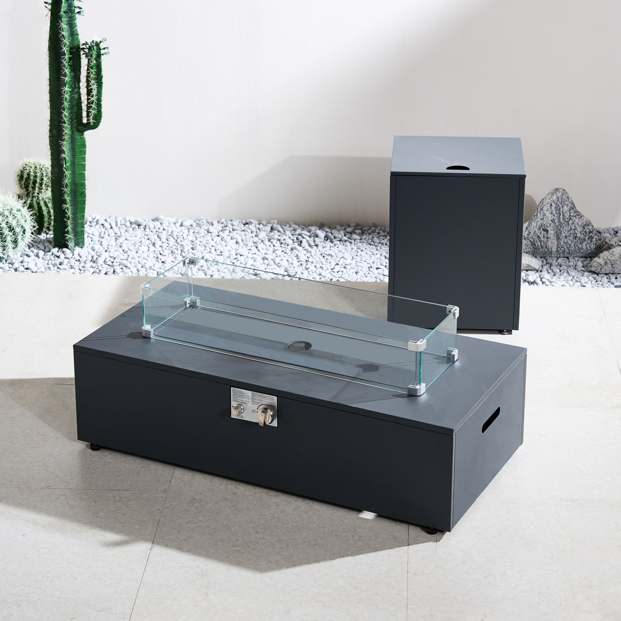 ZENITH Modular Steel Gas Fire Pit Table Set