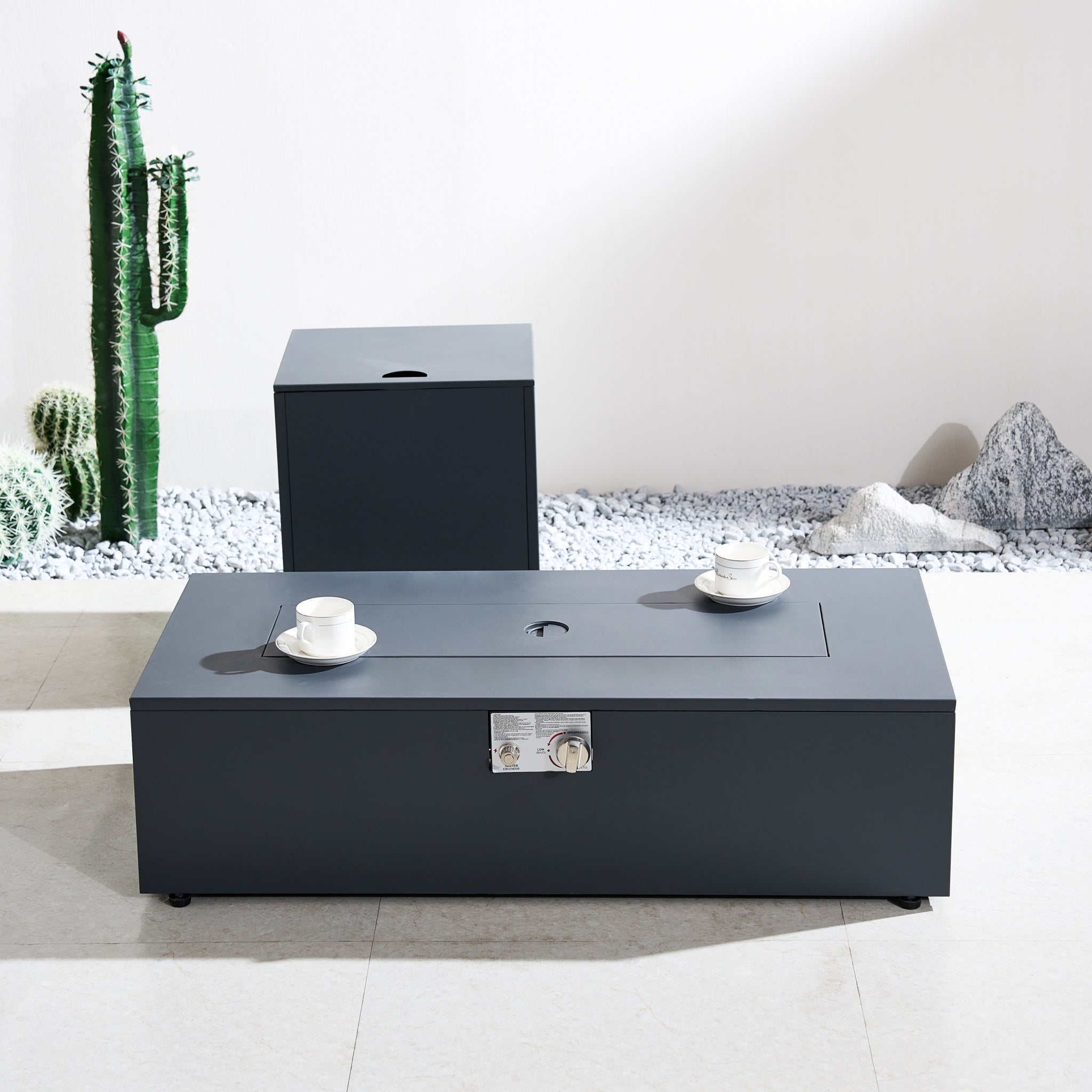 ZENITH Modular Steel Gas Fire Pit Table Set