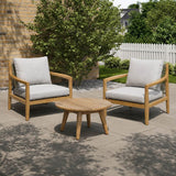 SOLARA Wood Outdoor Bistro Sofa Set – 3 Pieces