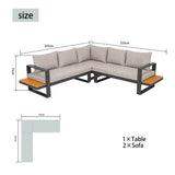 ARVIA Aluminium L-Shape Corner Sofa Set