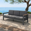 ARVE Aluminium 3-Seater Outdoor Sofa with Teak Armrests
