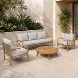SOLARA 5-Seater Wood Outdoor Sofa Set – 4 Pieces