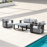 VAREL 4-Piece Sofa Set with TALARA Coffee Table (2 Armchairs + 2-Seater)