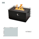 50,000 BTU Dark Gray Rectangular Propane Fire Pit Table with Lid, Outdoor Gas Fire Table with Hidden Tank, Lava Rocks & Cover Included