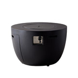 50,000 BTU Round Dark Gray Propane Fire Pit Table with Lid, Outdoor Gas Fire Table with Hidden Tank, Lava Rocks & Cover Included