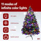 Green Artificial Christmas Tree with Colour-Changing LED Lights PAT-004
