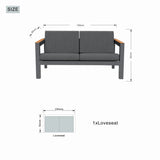 ARVE 2-Seater Outdoor Sofa - Modern Aluminium Garden Sofa · Premium Comfort