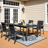 ARVE 4-Seater Aluminum Dining Set (Ceramic Glass Table)