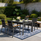 ARVE 4-Seater Aluminum Dining Set (Ceramic Glass Table)