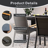 ARVE 4-Seater Aluminum Dining Set (Ceramic Glass Table)