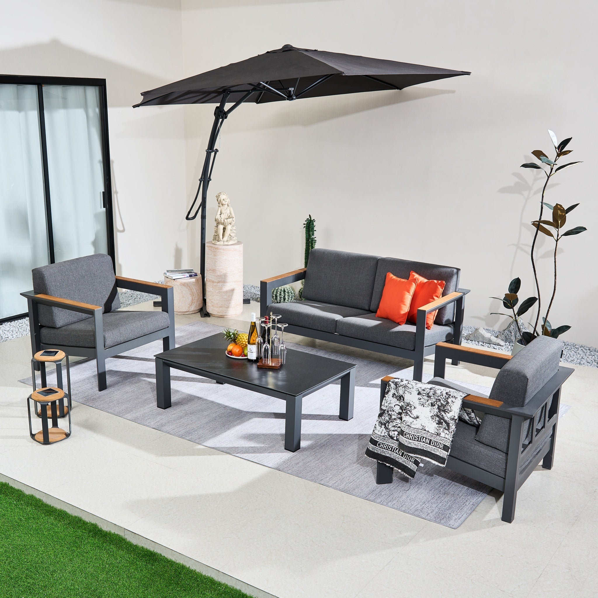 ARVE 4-Seater Modern Aluminium Outdoor Sofa Set - 4 Pieces