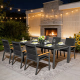 ARVE 6-Seater Aluminum Dining Set (Ceramic Glass Table)