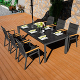 ARVE 6-Seater Aluminum Dining Set (Ceramic Glass Table)
