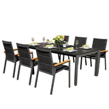 ARVE 6-Seater Aluminum Dining Set (Ceramic Glass Table)