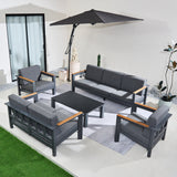 ARVE 7-Seater Modern Aluminium Outdoor Sofa Set - 5 Pieces