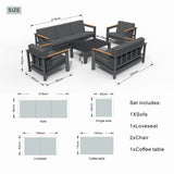 ARVE 7-Seater Modern Aluminium Outdoor Sofa Set - 5 Pieces