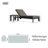 ARVE Aluminum Sun Lounger Set (Chaise + Side Table)