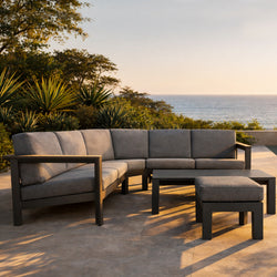 ARVE 5-Seater Modular Aluminium Outdoor Corner Sofa Set with Coffee Table – 7 Pieces