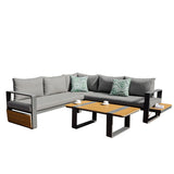 ARVIA Aluminum Corner Sofa Set (L-Shape with Coffee Table)