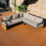 ARVIA Aluminum L-Shape Corner Sofa Set