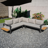 ARVIA Aluminum L-Shape Corner Sofa Set