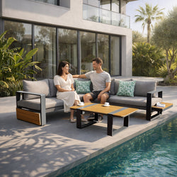 ARVIA Aluminium Corner Sofa Set with Coffee Table