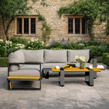 ARVIA Aluminium Corner Sofa Set with Coffee Table