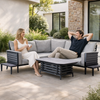AUREL 5-Seater Aluminium Modular L-Shaped Outdoor Corner Sofa Set – 6 Pieces