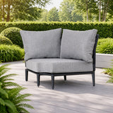 AUREL 5-Seater Aluminium Modular L-Shaped Outdoor Corner Sofa Set – 6 Pieces