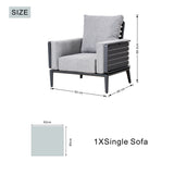AUREL 7-Seater Aluminium Outdoor Sofa Set - 5 Pieces