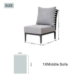 AUREL 9-Seater Aluminium Modular L-Shaped Outdoor Corner Sofa Set – 9 Pieces