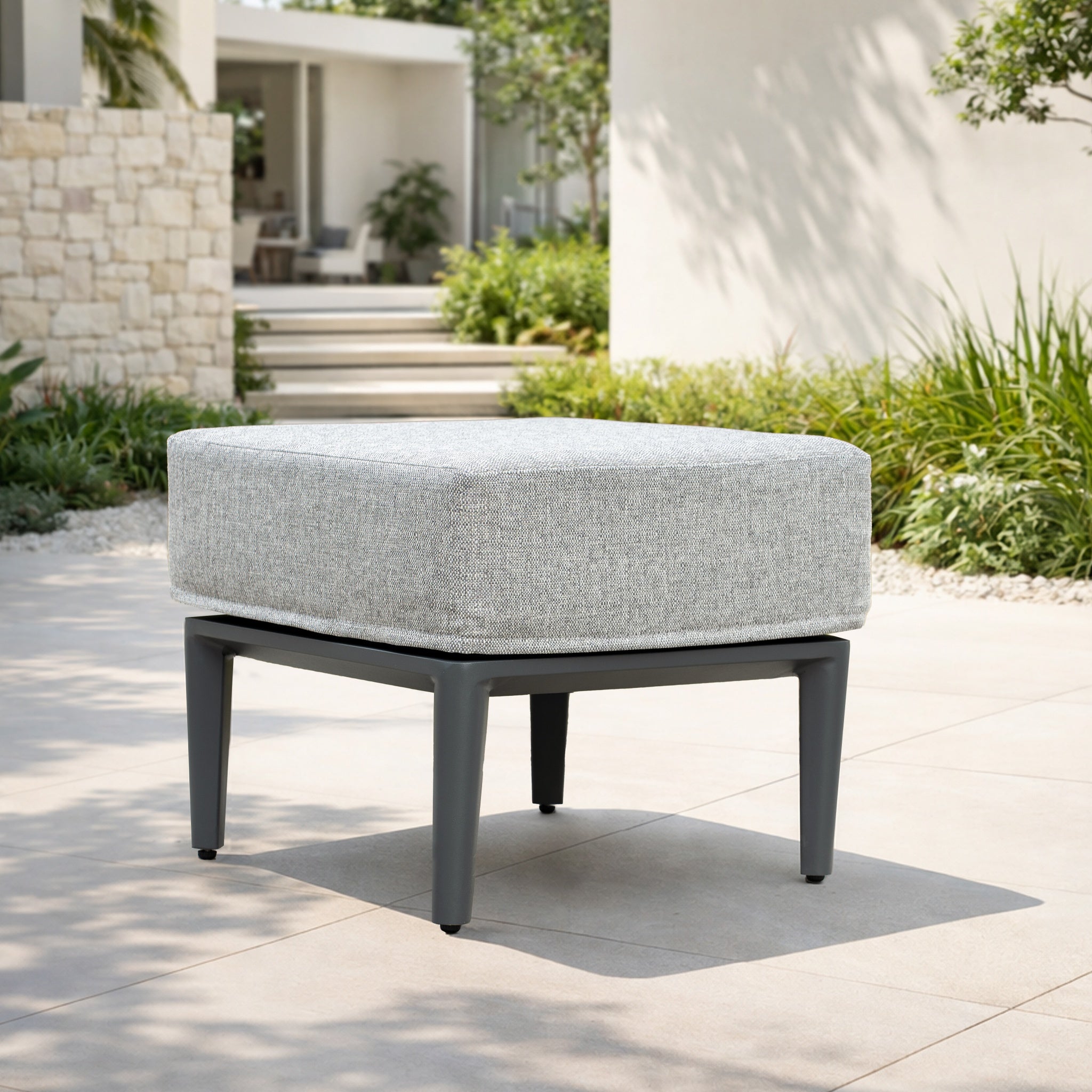 AUREL Aluminium Square Ottoman