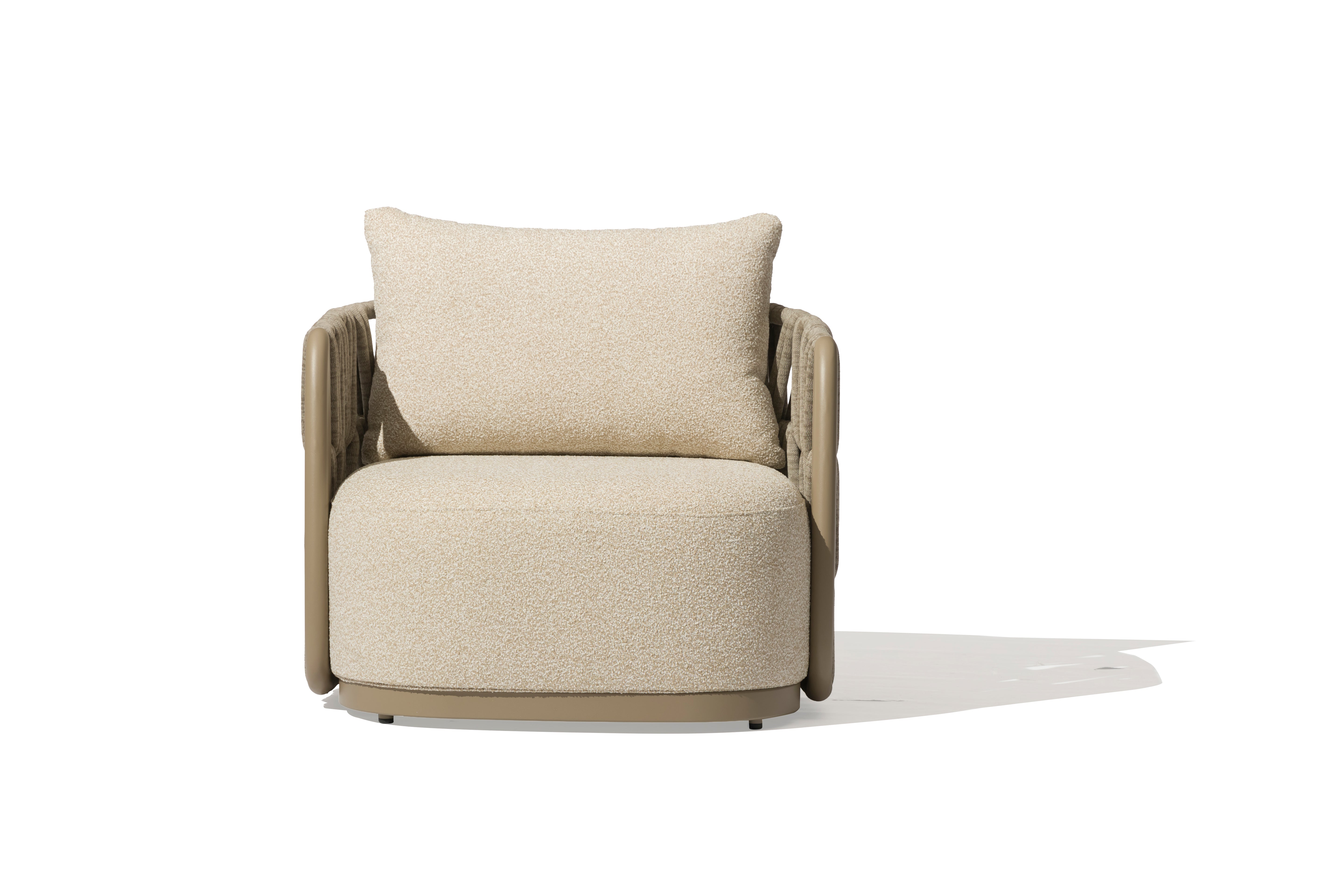 Asheville Outdoor Armchair – Aluminum Frame Single Sofa with Fire-Resistant Cushions