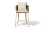 Asheville Outdoor Bar Chair – Aluminum Frame Bar Stool with Woven Rope Design & Fire-Resistant Cushion