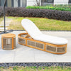 CAVEN Solid Wood Adjustable Sun Lounger Set with Side Tables