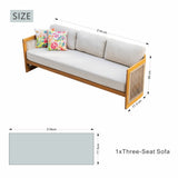 CAVEN Solid Wood Outdoor 3-Seater Sofa