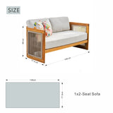 CAVEN Solid Wood Outdoor 2-Seater Sofa