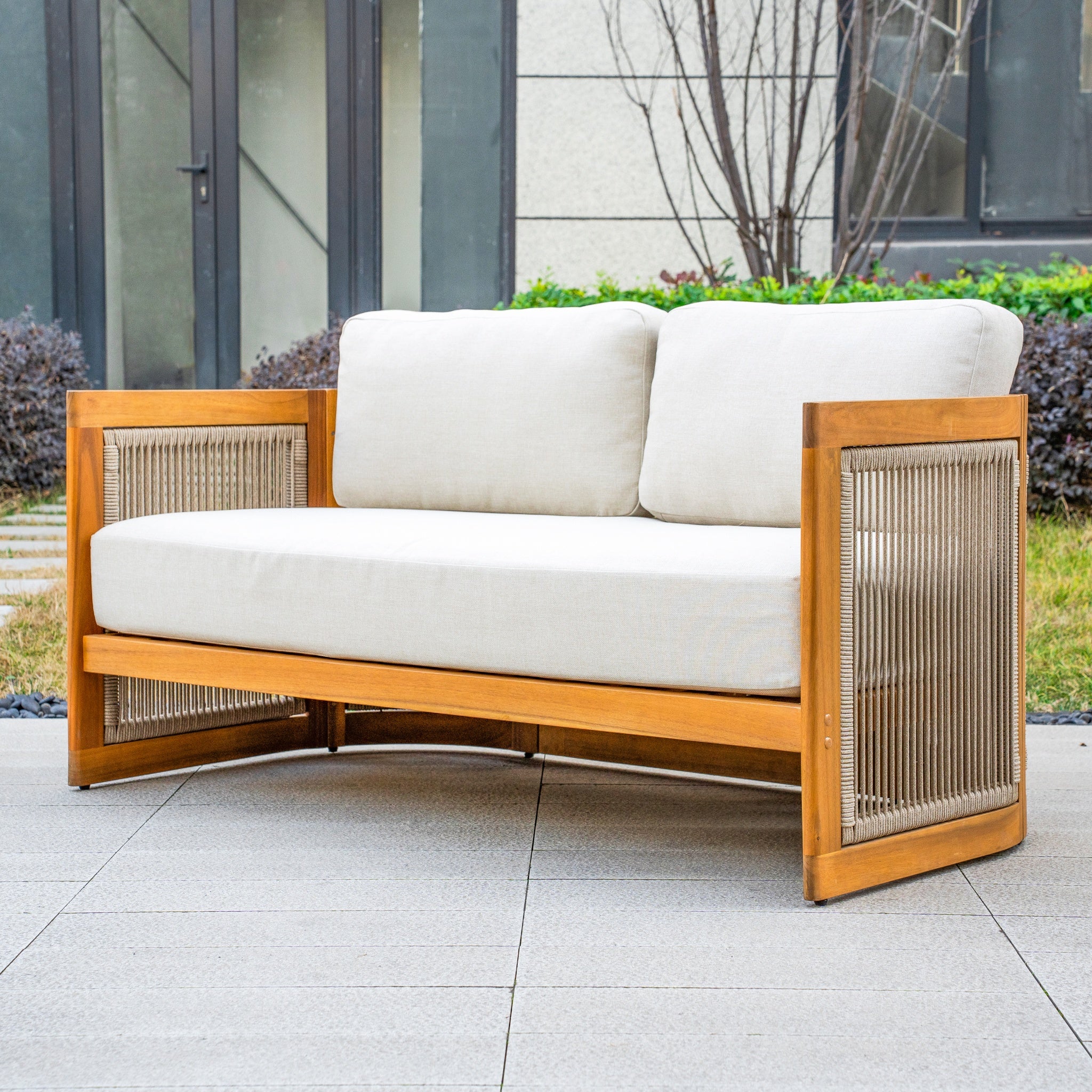 CAVEN Solid Wood Outdoor 2-Seater Sofa