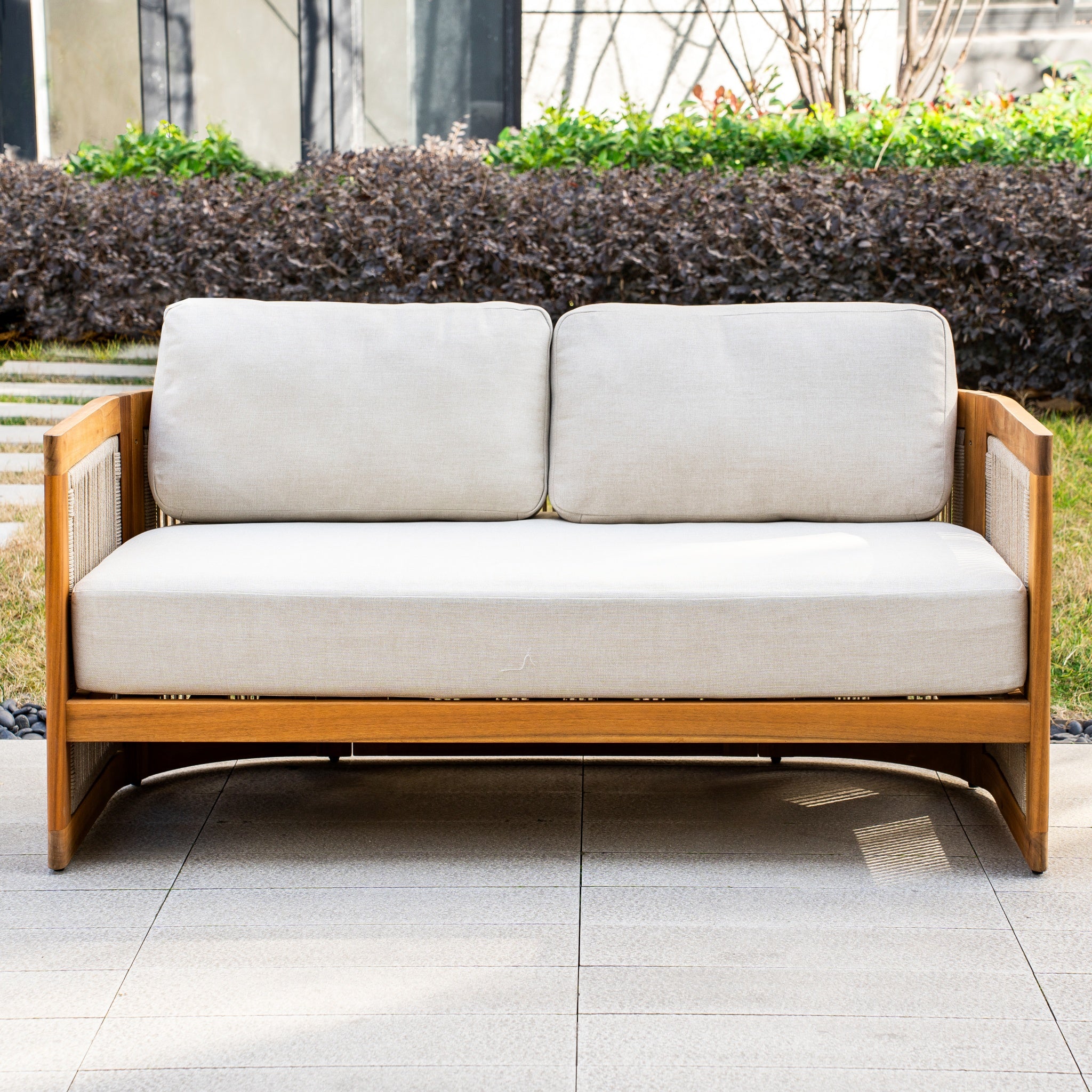 CAVEN Solid Wood Outdoor 2-Seater Sofa