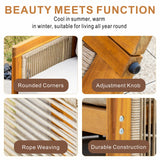 CAVEN Solid Wood Outdoor 2-Seater Sofa