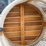 CAVEN Solid Wood Round Outdoor Side Table