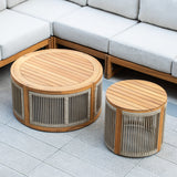 CAVEN Modular 5-Seater Solid Wood Garden Sofa Set – 6-Piece Outdoor Lounge Set