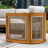CAVEN 5-Seater Solid Wood Garden Sofa Set - 4-Piece Outdoor Sofa Set with Cushions