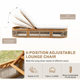 CAVEN Solid Wood Adjustable Sun Lounger