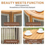 CAVEN Solid Wood Round Outdoor Side Table