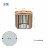 CAVEN Solid Wood Round Outdoor Side Table