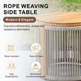 CAVEN Solid Wood Round Outdoor Side Table
