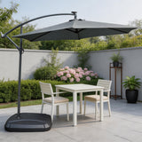 Cantilever Garden Parasol with Steel Frame – 8 Rib, Vented Canopy & Weighted Base